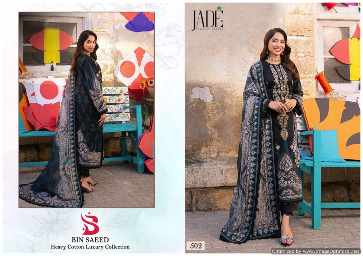 Bin Saeed Vol 5 By Jade Heavy Cotton Pakistani Dress Material Wholesale Clothing Suppliers In India
